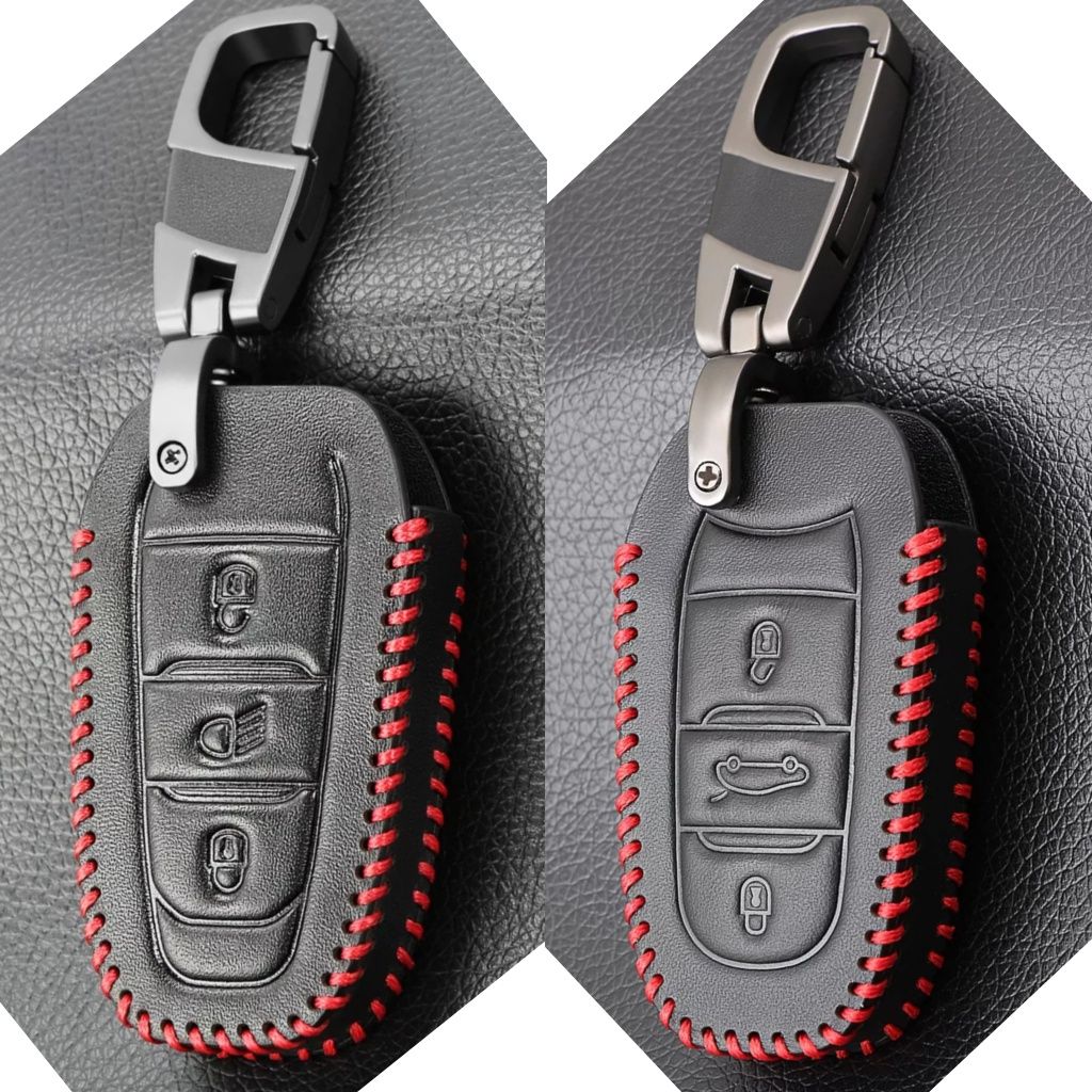 Кожен калъф за ключ Peugeot 3008,508,2008,4008,5008 Citroen C4 C5 Opel
