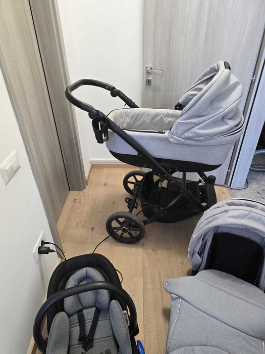 Carucior copii Bexa 3 in 1, patut cu saltea, tarc si cantar