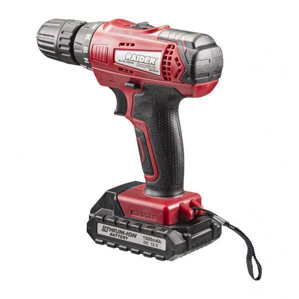 Машина за пробиване и завинтване 24nm с батерия 12v 2 x 1.5ah raider r