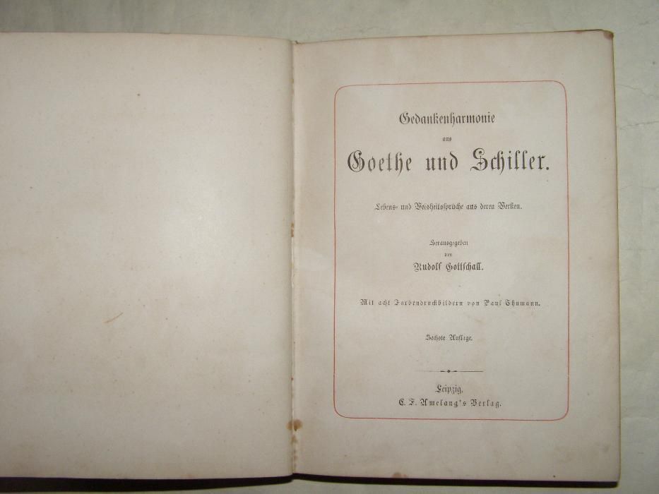 Gedankenharmonie aus Schiller und Goethe , 1881