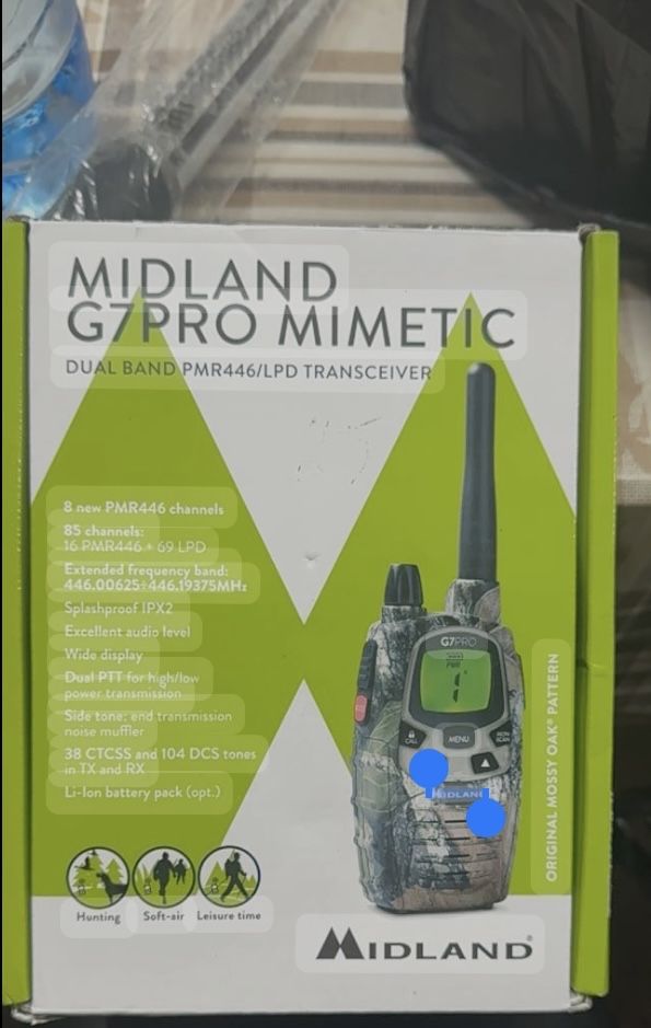 Радиостанция Midland G7 PRO PMR/LPD Single Mimetic, Портативна