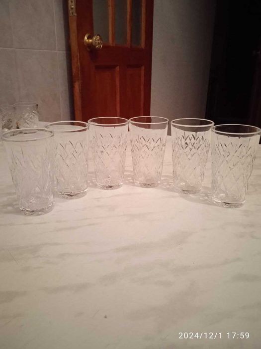 Хрустальные рюмки , стопки , настоящий советский хрусталь , 6 шт