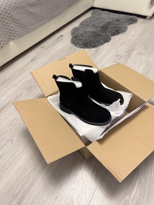 Ghete dama piele intoarsa negru 38