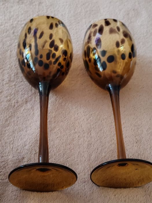 Сервиз 6 броя чаши за бяло вино, Амбър, кехлибар.