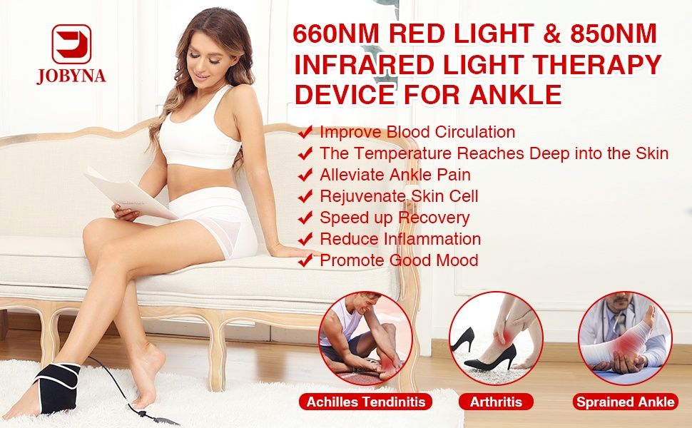 Терапевтично устройство за глезен с червена и инфрачервена светлина