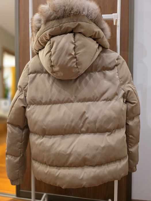 Geaca din puf cu guler din blana de vulpe mărime XS