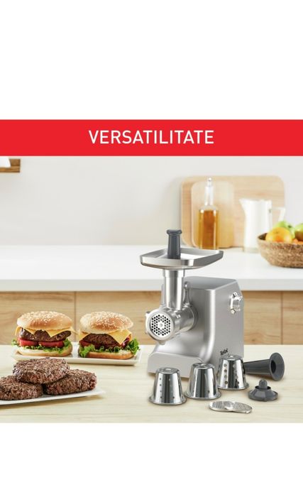 Masina de tocat carne Tefal HV10 NE858D38, 2200 W, 5.5 kg/min, 8 in 1,