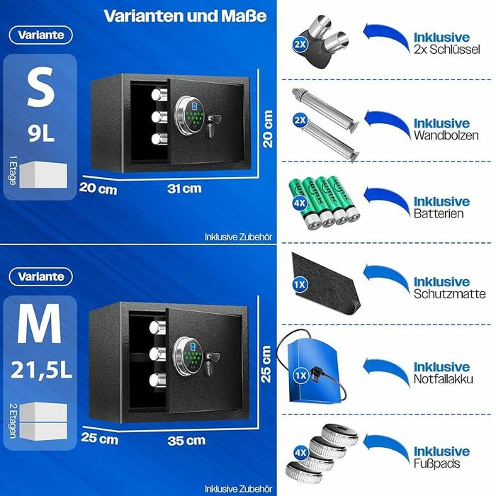 Seif cu amprenta cod sau chei