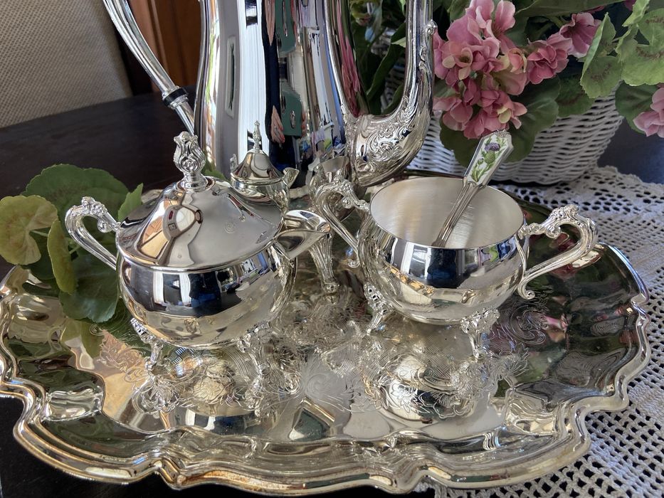 Винтидж посребрен сервиз