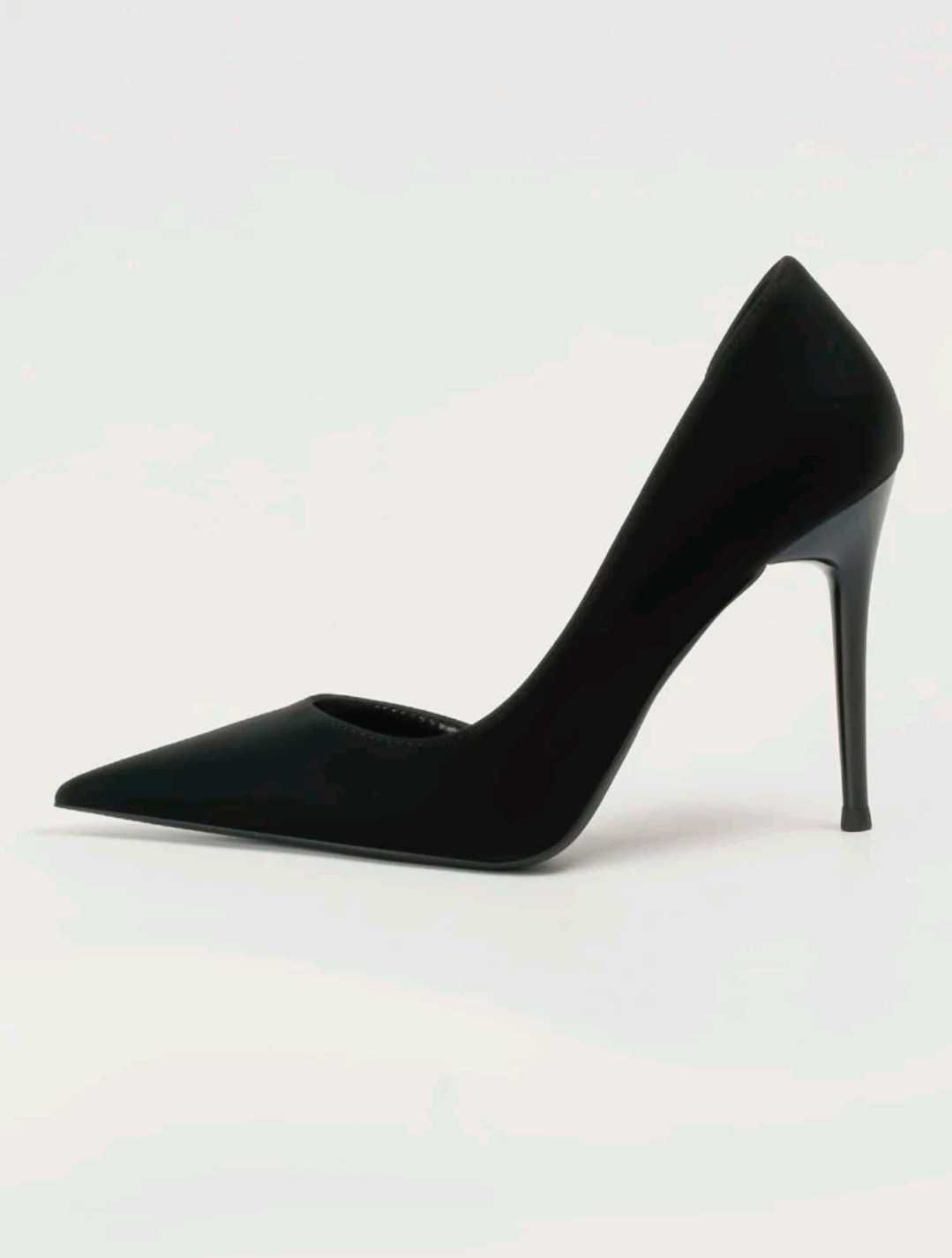 Pantofi eleganti, toc 10 cm, imitatie piele intoarsa, marimea 39