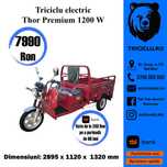 Triciclu electric marca THOR PREMIUM 1200 de W Agramix NOU