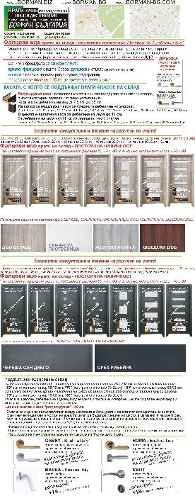 Врати Борман - БОРСА за врати от 5 завода