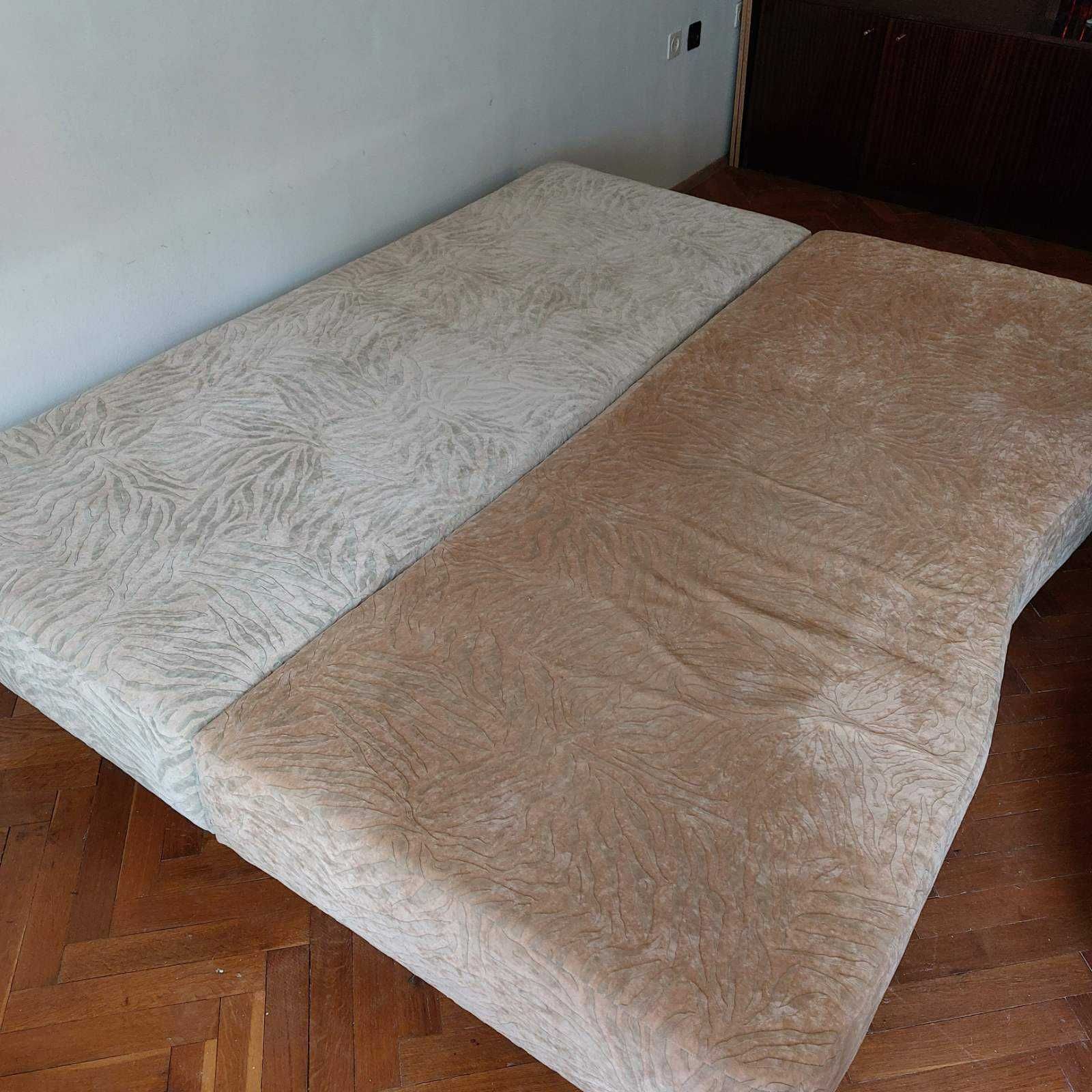 Триместен разтегателен диван, ПДЧ/ Дамаска/ Ортопедични матраци