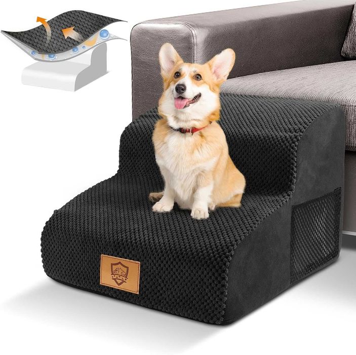 Scara pentru animale de companie,2 trepte, 30x40x40 cm, gri inchis