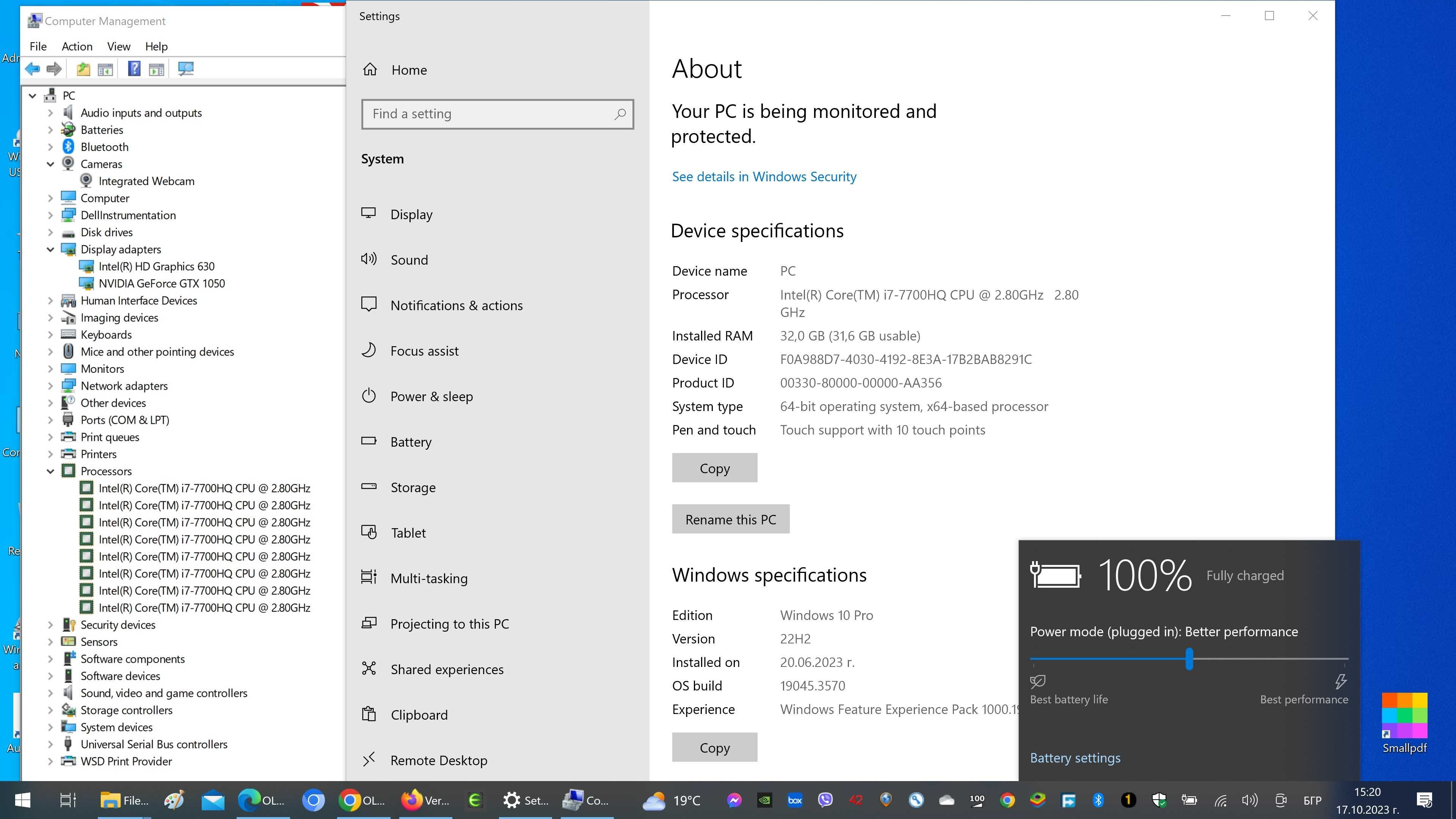 15.6" Геймърски Бизнес Лаптоп Dell XPS 15 9560 Core i7-7700HQ, UHD