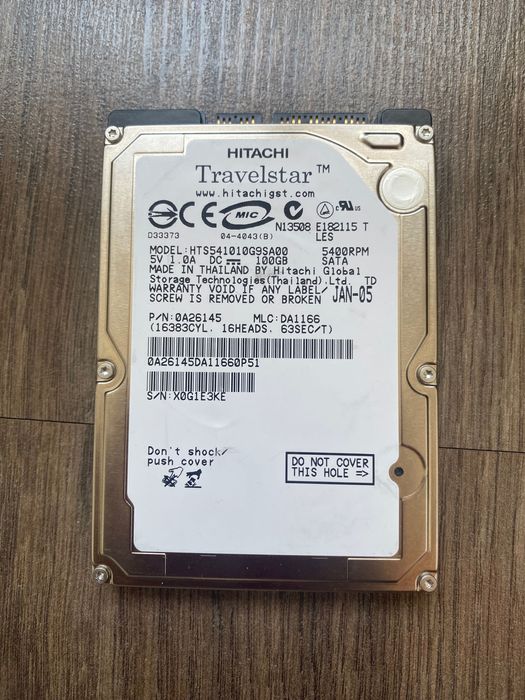 Продаю жёсткий диск HITAHCI 100 GB