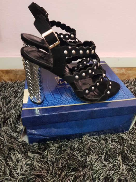 sandale toc metalic, mărimea 39