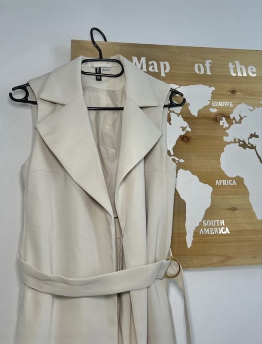 Vesta Blazer cu cordon in talie