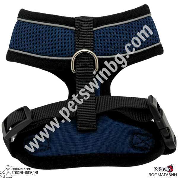 Нагръдник за Куче - XS, S, M, L, XL - Черен/Тъмносин цвят - Reflective