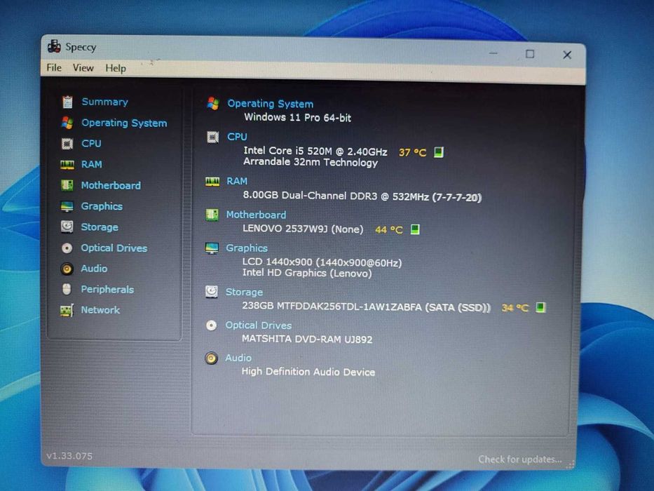 Lenovo 14" Thinkpad T410 Intel Core i5-540M 2.53GHz 8GB DDR3 256GB SSD