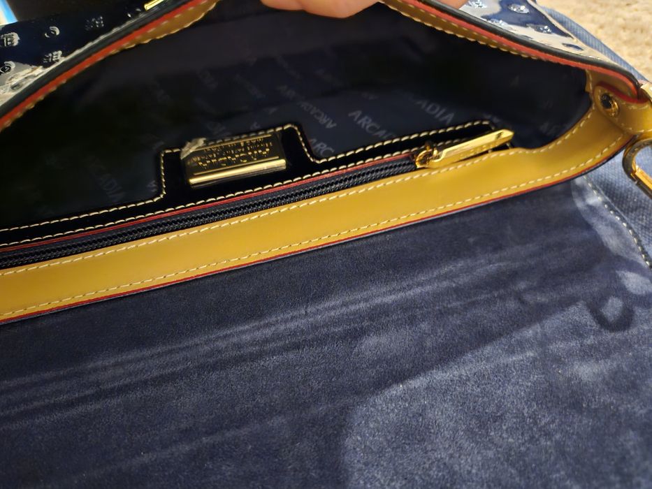 Geanta designer piele naturala cu lac ARCADIA - nouă