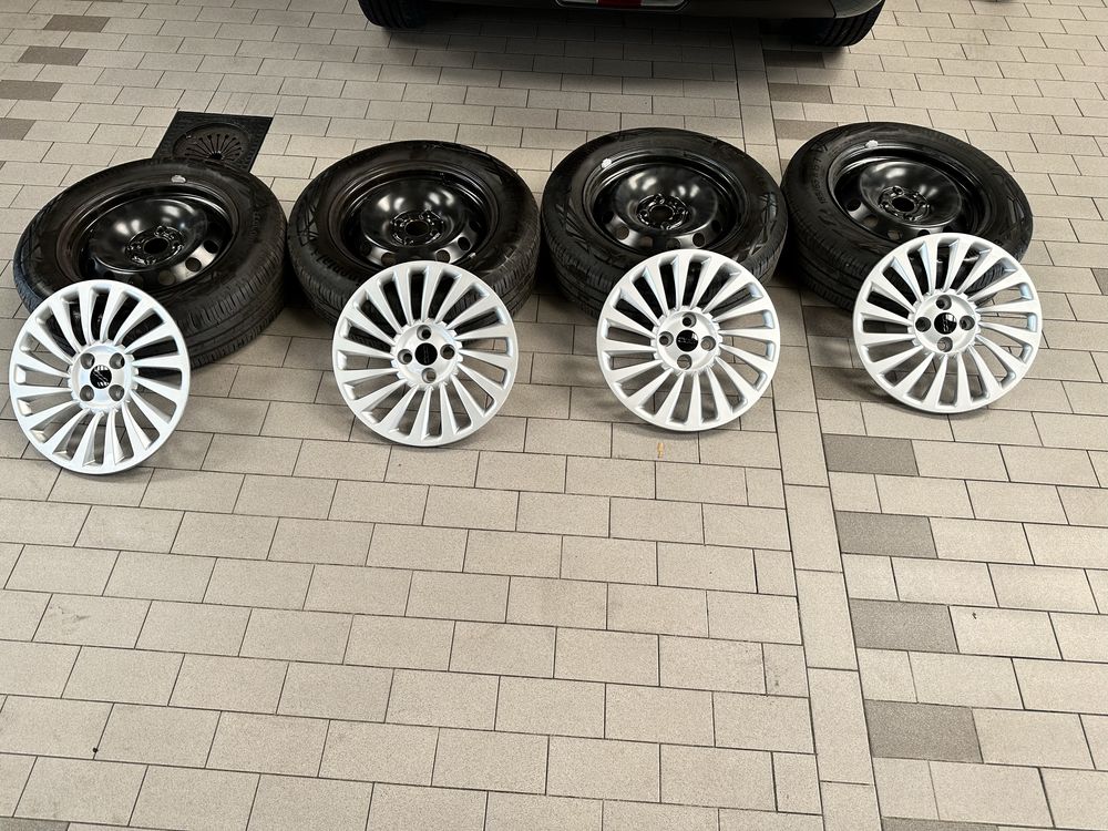 Set jante tabla 15” si anvelope 4x98 originale Fiat500