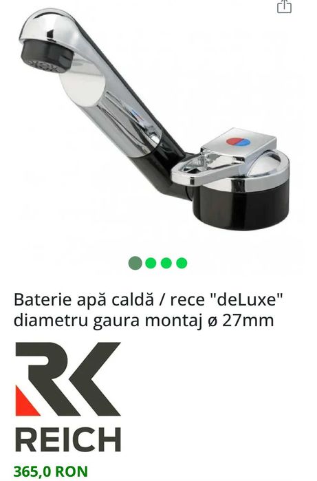 Baterie apa calda/rece deLuxe marca REICH pentru Rulota/Autorulota