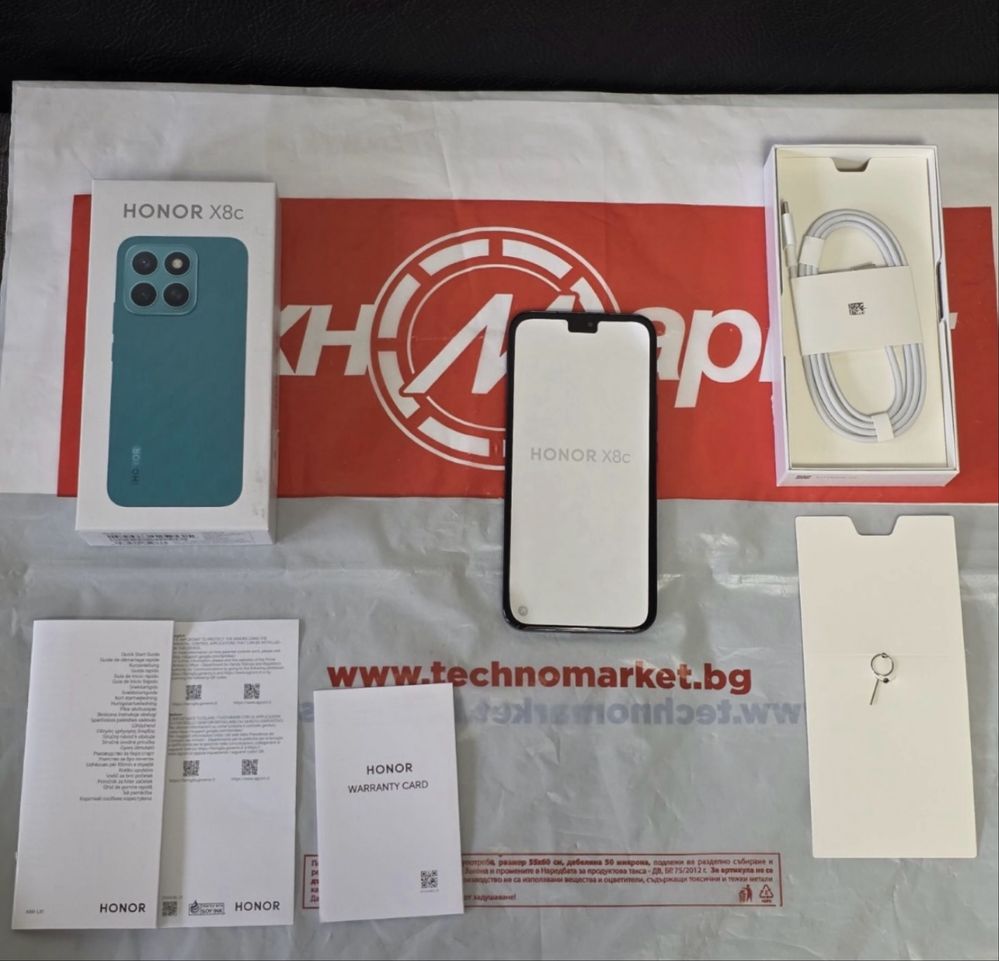 КАТО НОВ 256GB Honor X8c Техномаркет Гаранция 2027г. Black / Черен