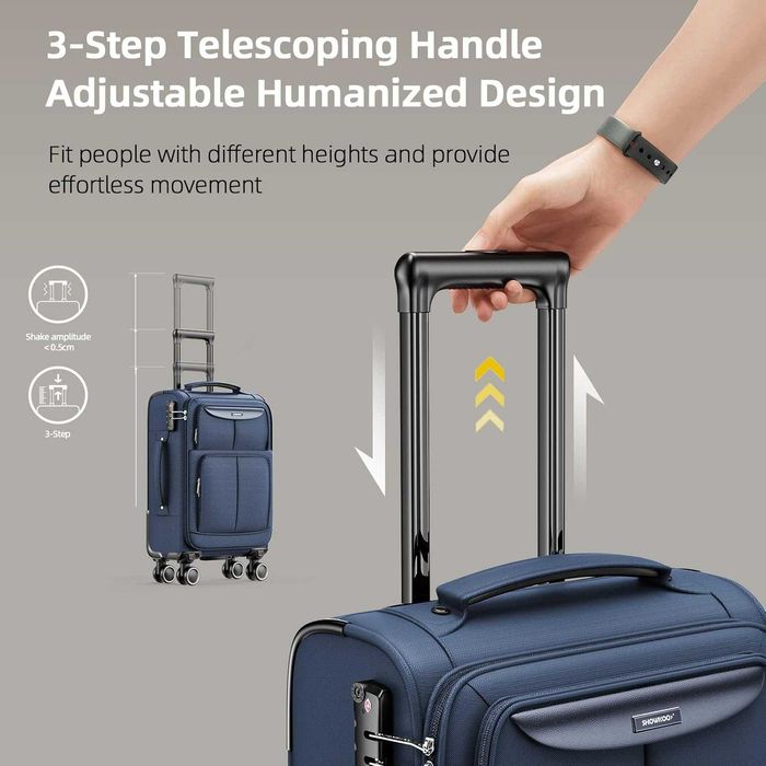 Set 3 x trollere SHOWKOO,SOFTSIDE,roti duble,20/24/28 inch,noi