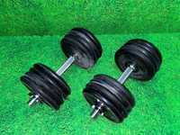 Set gantere din fier cauciucate 45kg 30/31mm