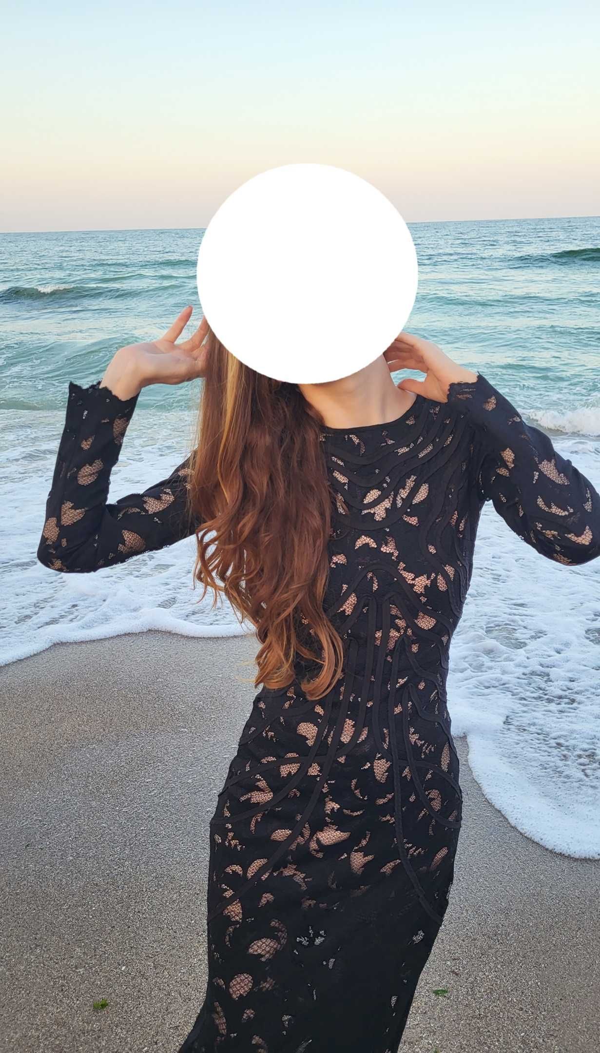 Rochie H&M neagra mulata din dantela, tip sirena