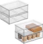 Set 2 x Organizatoare mDesign Frigider/Dulap, 41 x 31 x 10 cm