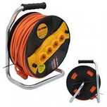 Prelungitor cu tambur 50m, 4 prize, 3x2.5 mm ( SE OFERA FACTURA)