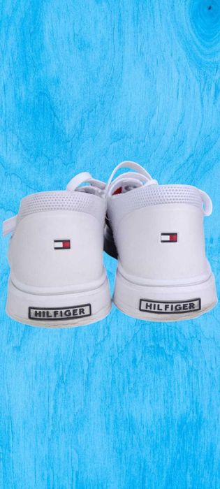 Tenisi Lightweight Knit Flag Sneaker, Tommy Hilfiger, Alb