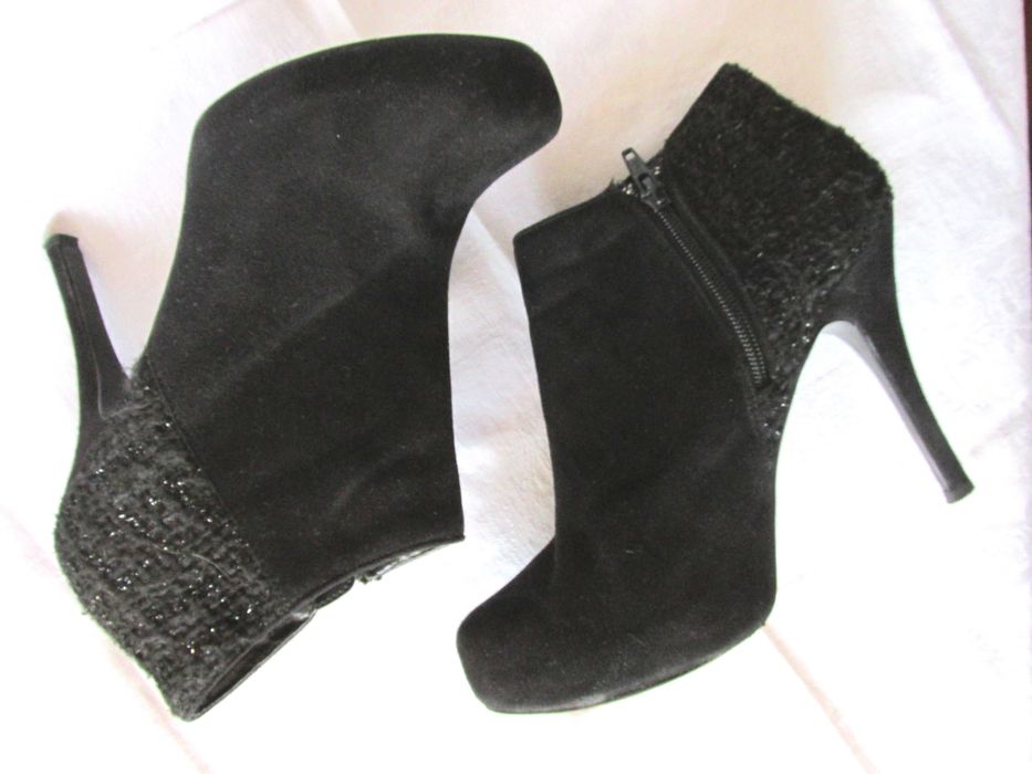 Botine dama NEVER 2 HOT, piele intoarsa culoare neagra, masura 39