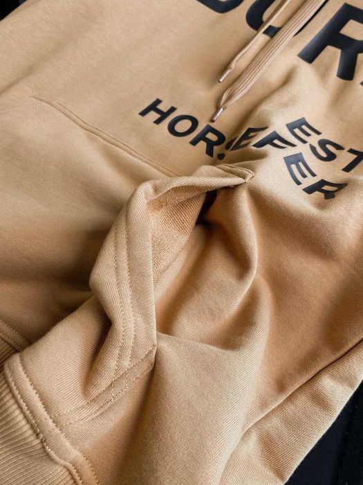 Мъжко Худи с Качулка BURBERRY кафяв цвят