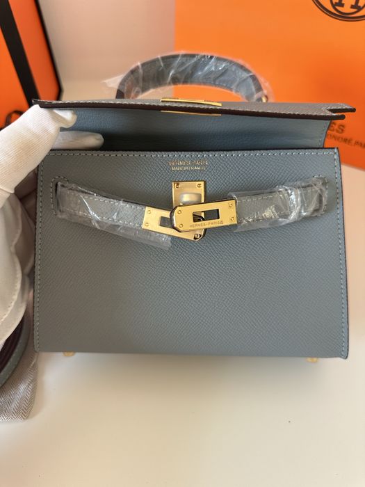 Geanta Hermes Kelly 19cm Light Blue