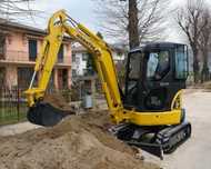 Inchiriere excavator cilindru compactor miniincarcator Bobcat buldo