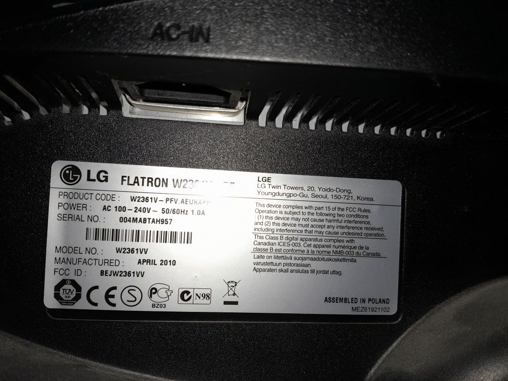 Monitor LCD LG flatron 23"