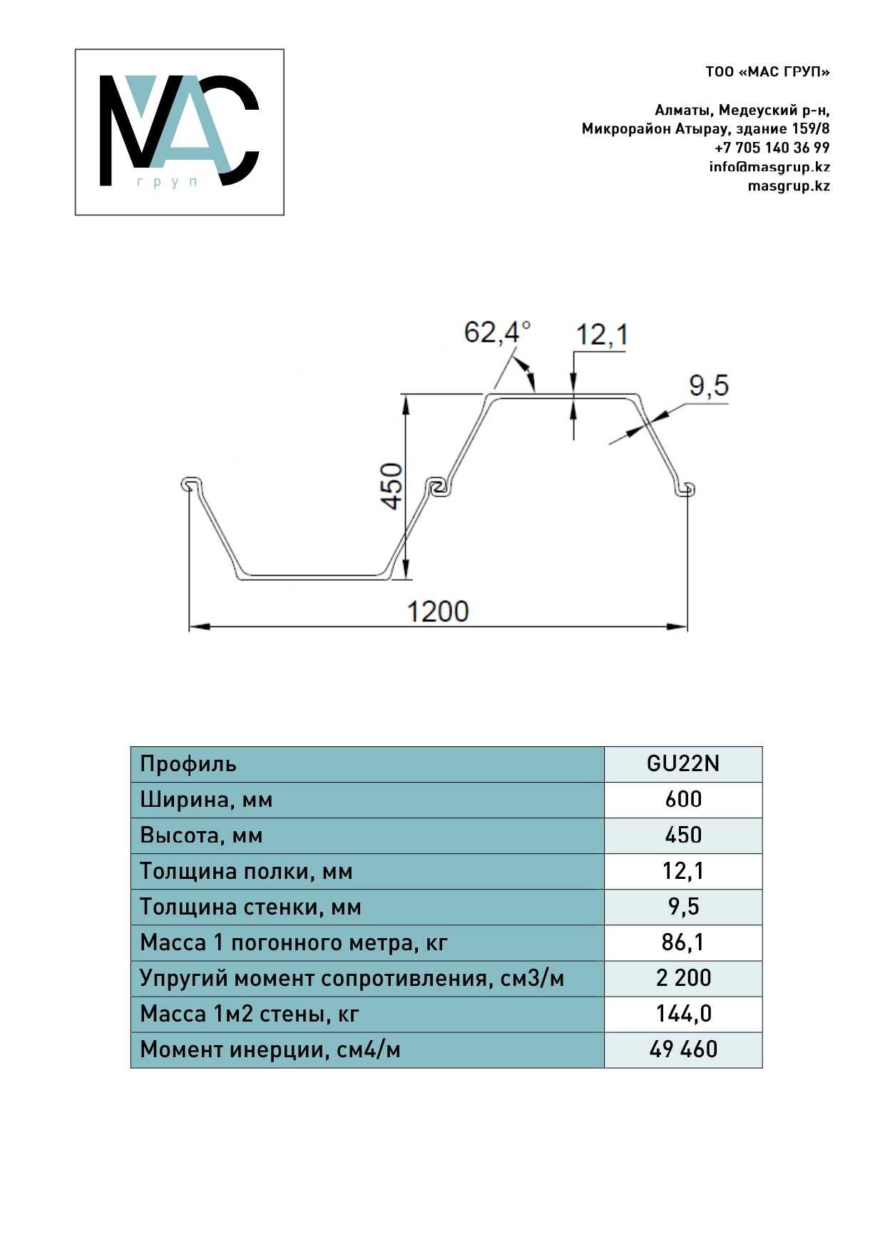 Шпунт Ларсена GU22N новый 12м (аналог Л4, Л5)