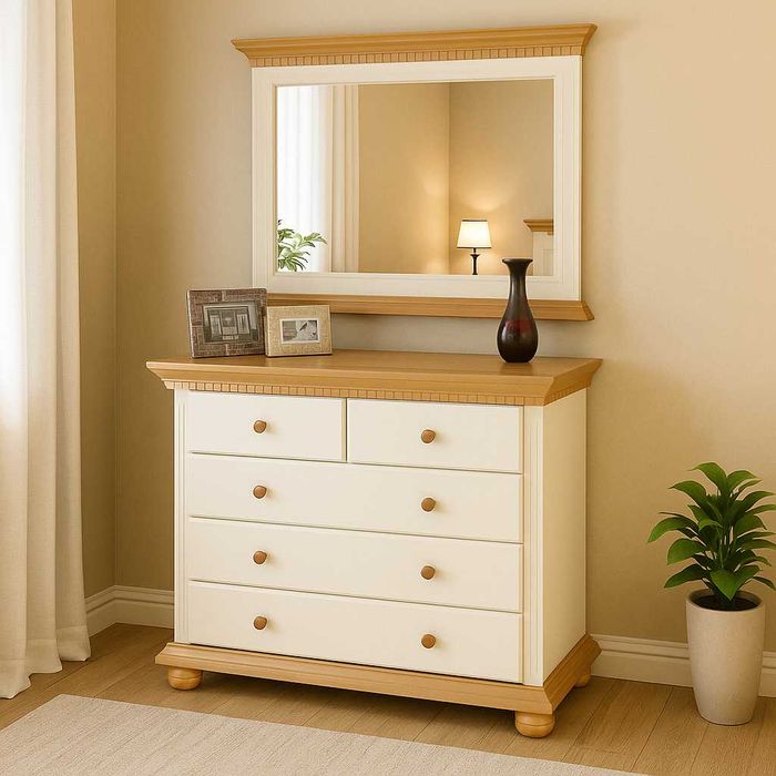 Comoda lemn masiv Bucovina, 5 sertare, 115x45x90 cm