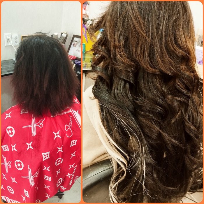 Наращивание волос холодное, горячее, вшивание