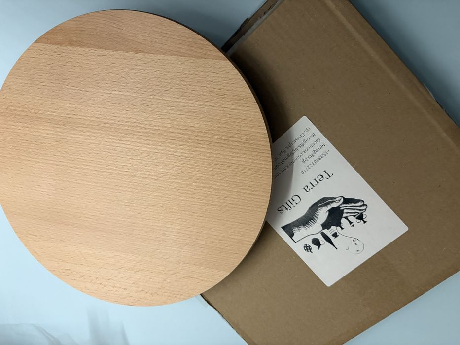 Въртящо дървено плато 30 см