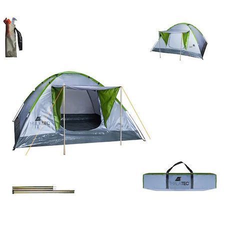 Cort turistic camping impermeabil 2-4 persoane verde,alb