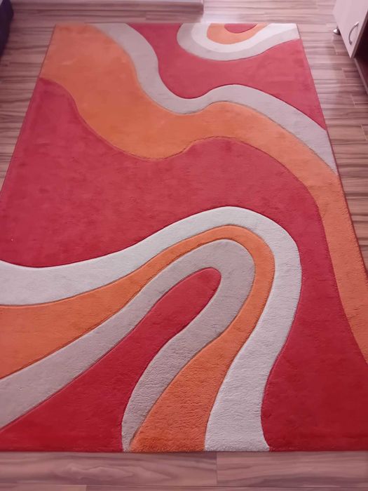 covor modern grena cu crem