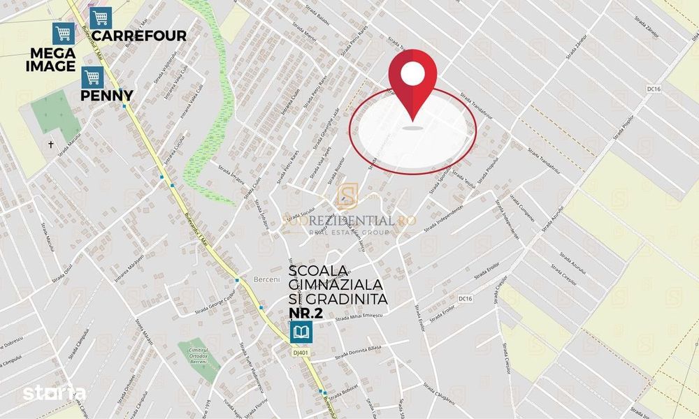 Lot de teren de vanzare, Comuna Berceni, 300 mp, locatie excelenta