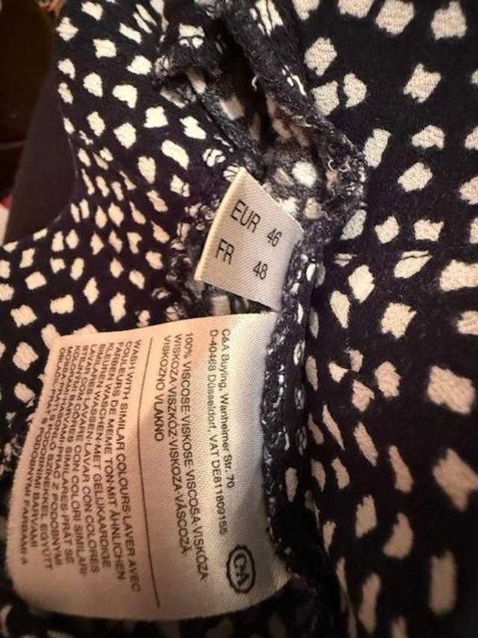 Pantaloni largi vascoza negru cu bulinute mar.46