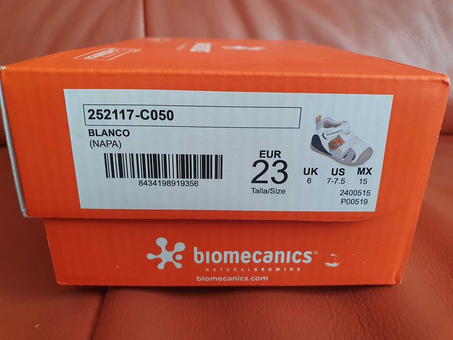 Сандали за прохождане Biomecanics Urban Blanco Napa, размер 23