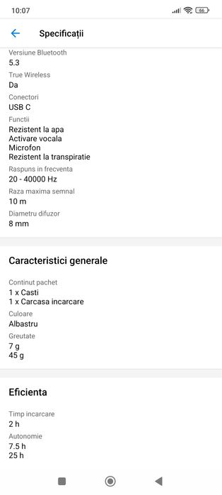 Casti In-Ear Technics EAH-AZ60M2EA, True Wireless, Hybrid Noise Cancel