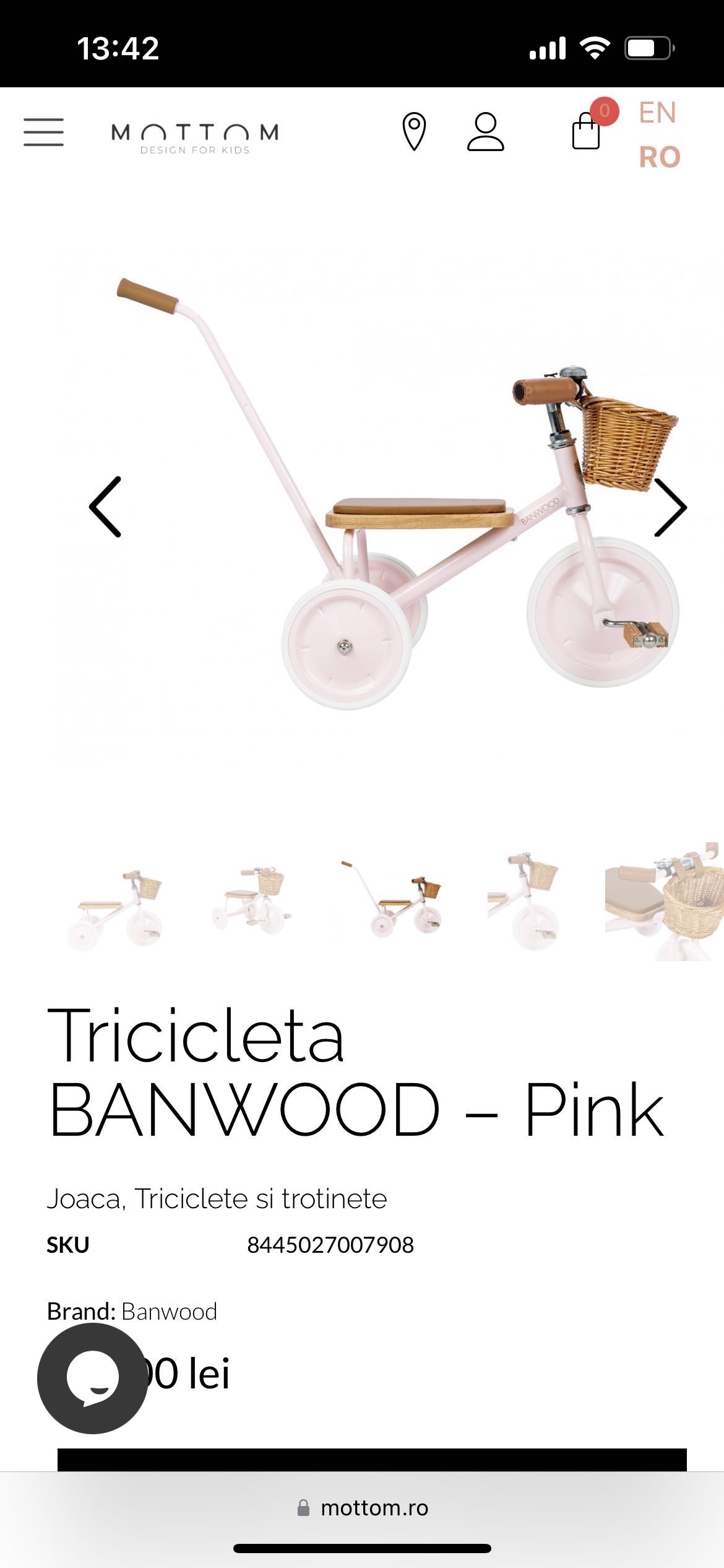 Tricicleta Banwood roz